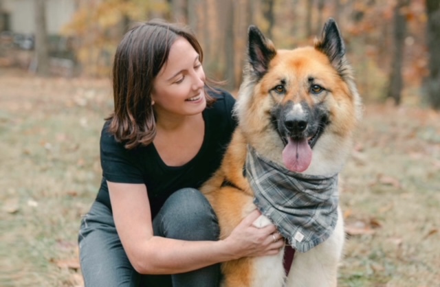 woman and dog