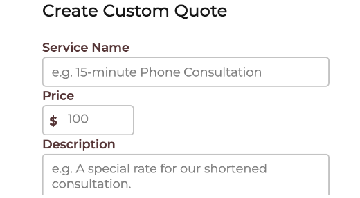 How to create a bookable custom quote step 2