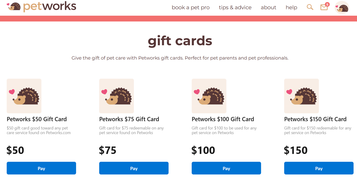 Petworks Gift Cards