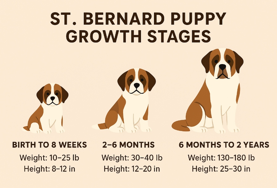 st bernard puppy growth