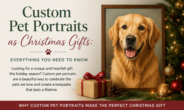 custom pet portrait Christmas gift