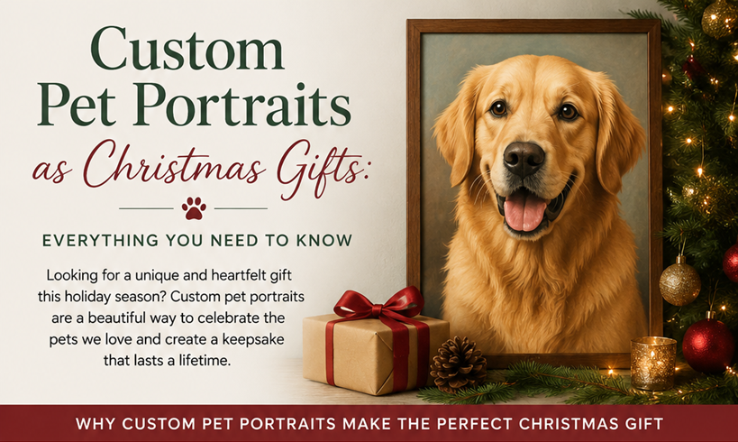 custom pet portrait Christmas gift