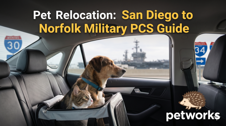 pet relocation San Diego to Norfolk
