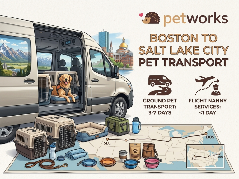 pet transport Boston to Salt Lake City