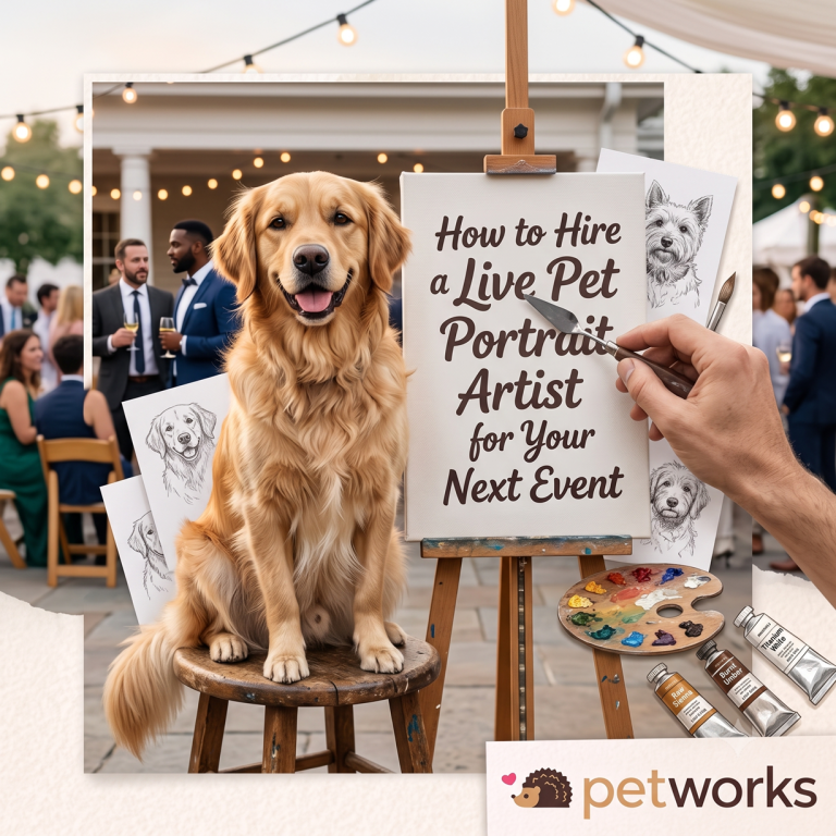 hire a live pet portrait artist