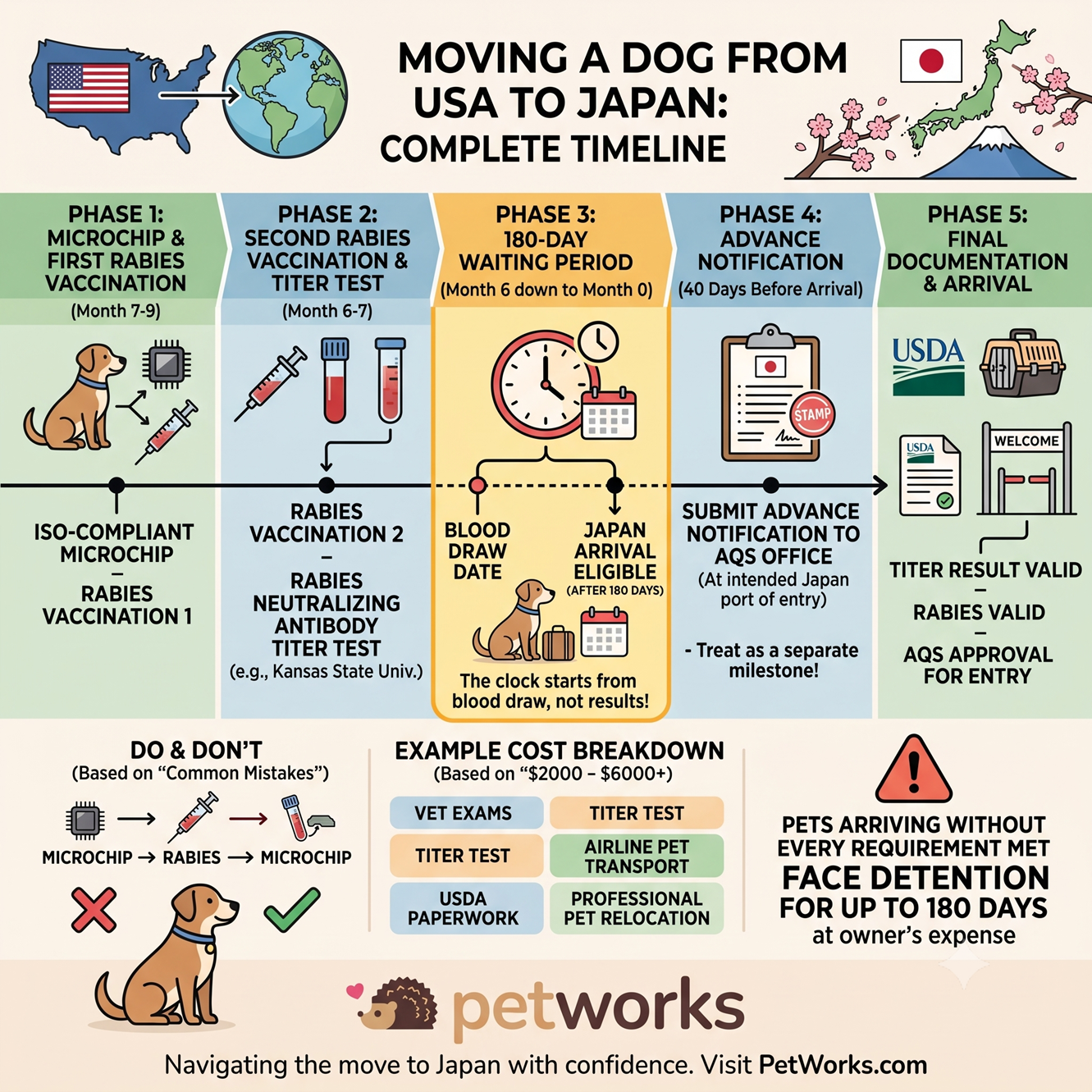 moving a dog from USA to Japan