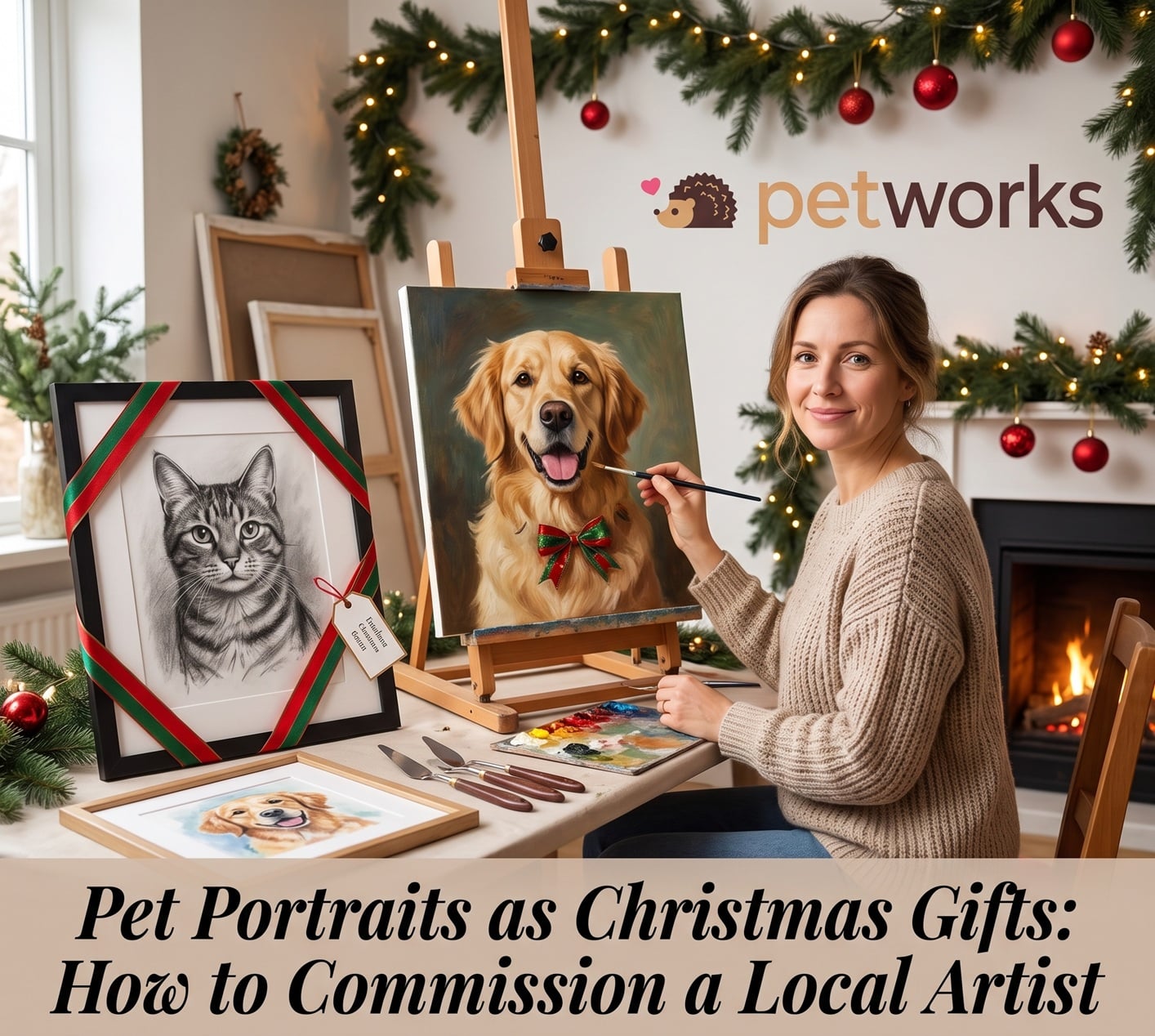 pet portrait Christmas gift