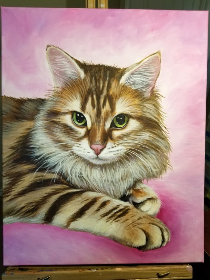Example of a 16x20 cat portrait