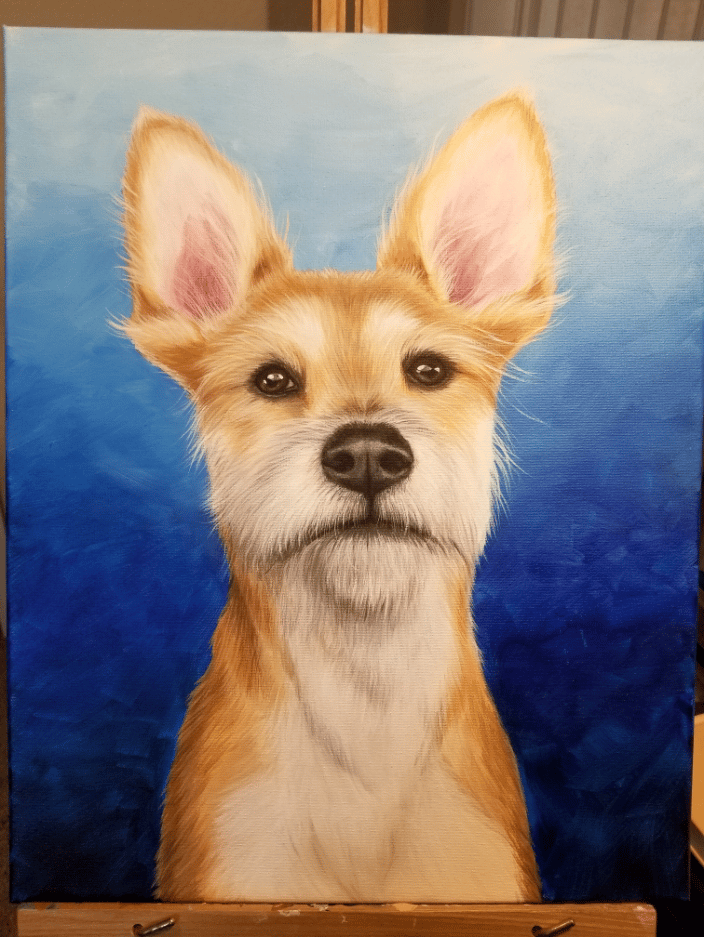 Example of a 16x20 dog portrait