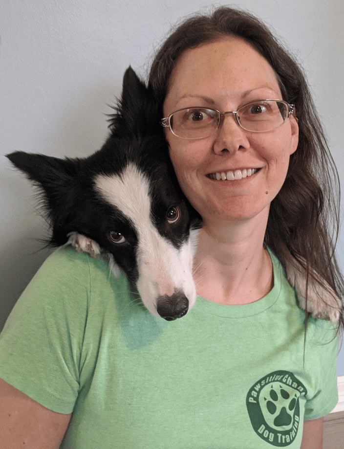 Lead trainer Jean and helper dog Arry