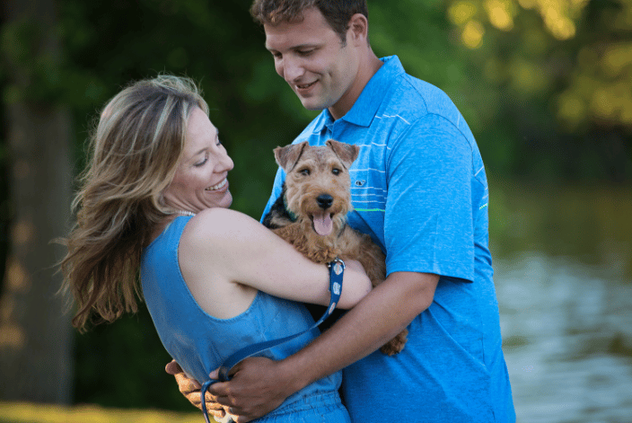 Couple with their dog