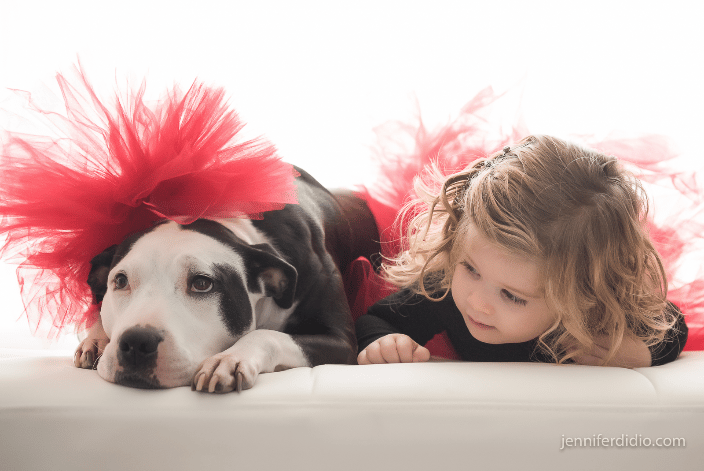 puppy and toddler