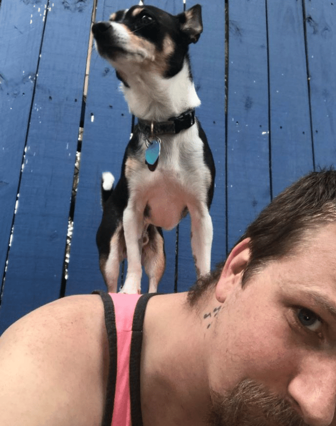 Little Bucky conquering yard tech and co-owner Steffen