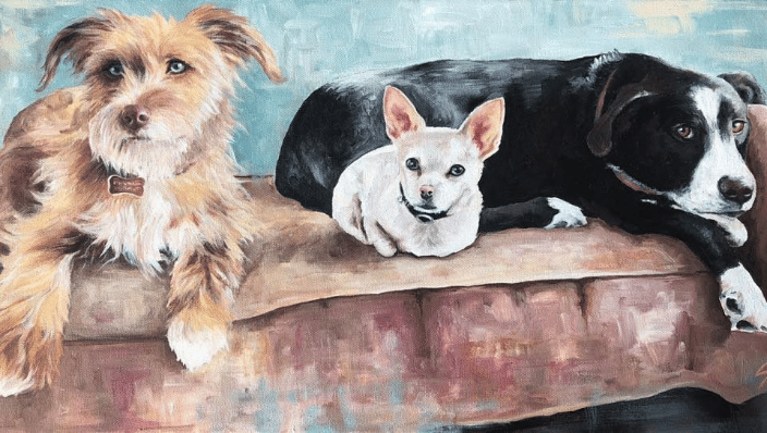 18"x 36" Acrylic "Willamina, Wallace, and Elliott"