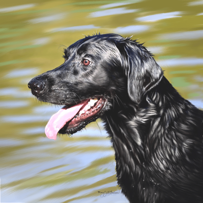 Moe the Lab (digital painting on canvas)