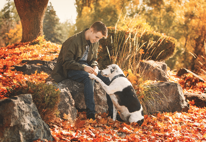 A boy and his dog