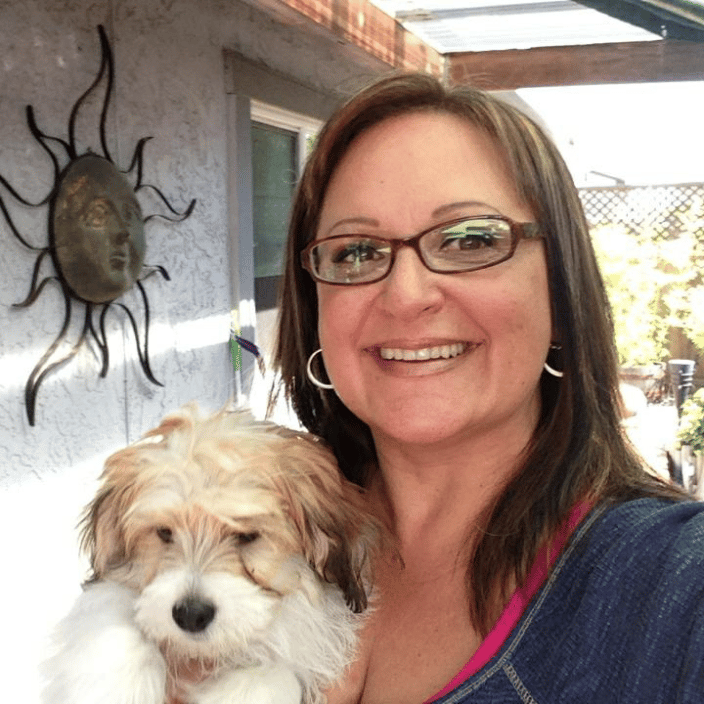 Lynda and one of her cutest boarders!