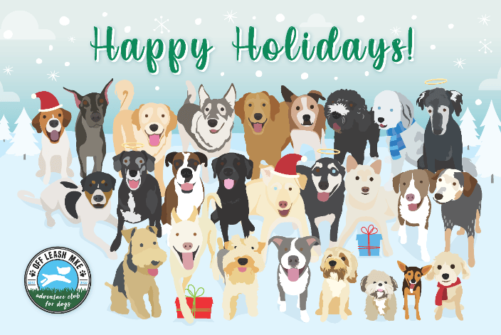Happy Holiday's from Off Leash MKE Adventure Club for Dogs
