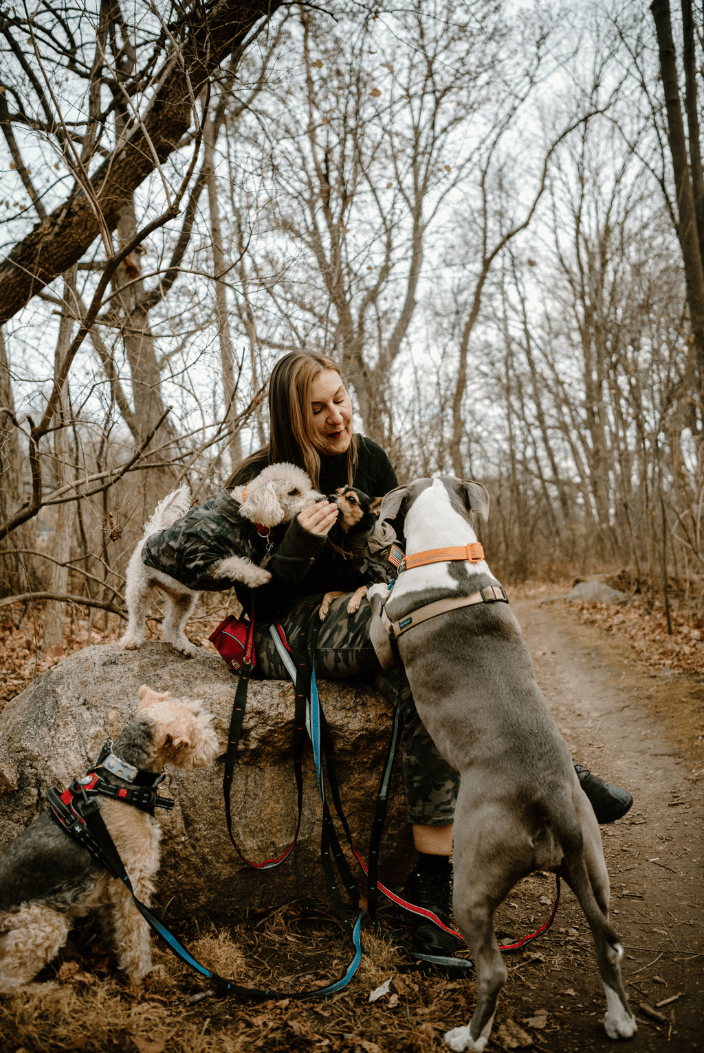 Lori with Cooper, Fozzie, Bowser & Bella 