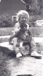 Me at age 3 with our spider monkey, Oompah! 