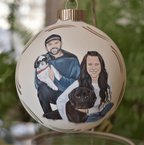 Portrait painting from photo 4 " ornament 