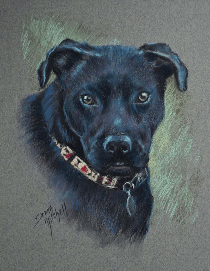 Portrait of Piper, pastel, 10 x 8"