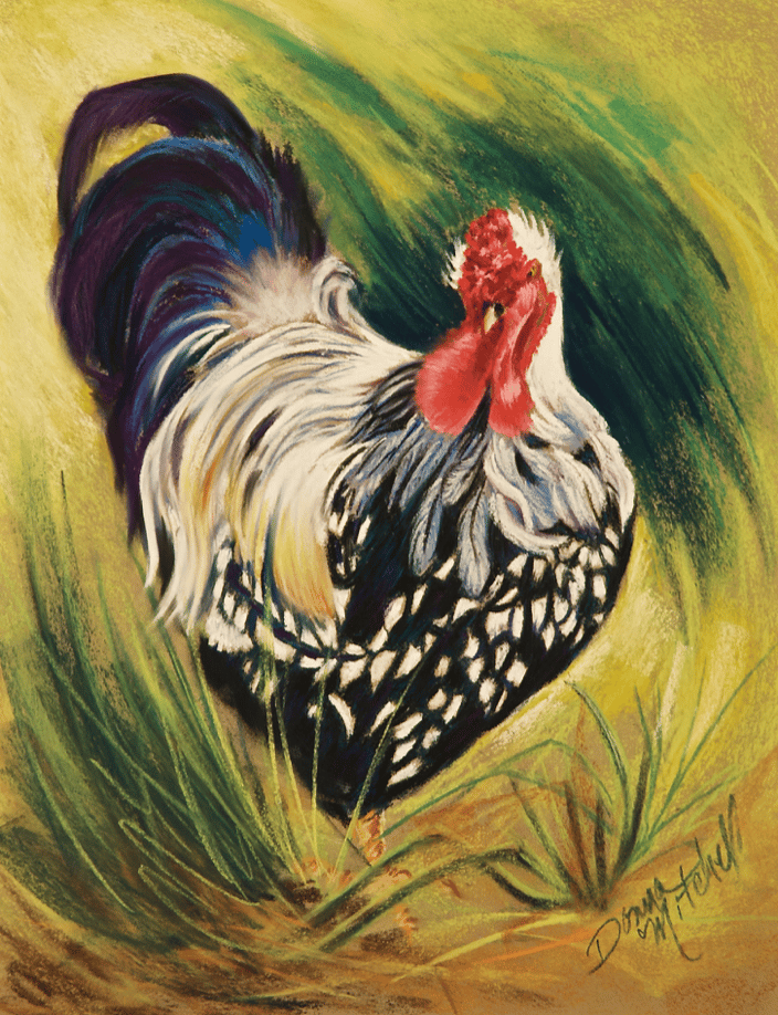 Bad Boy ~ Rooster, pastel, 13 x 10"