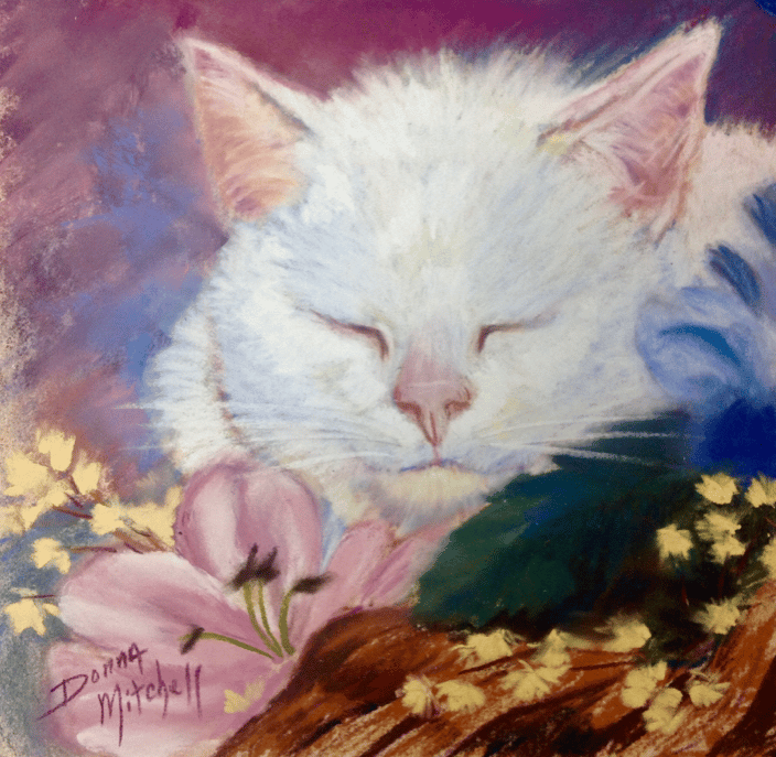 Catnap ~ soft pastel, 5.5 x 5.5"