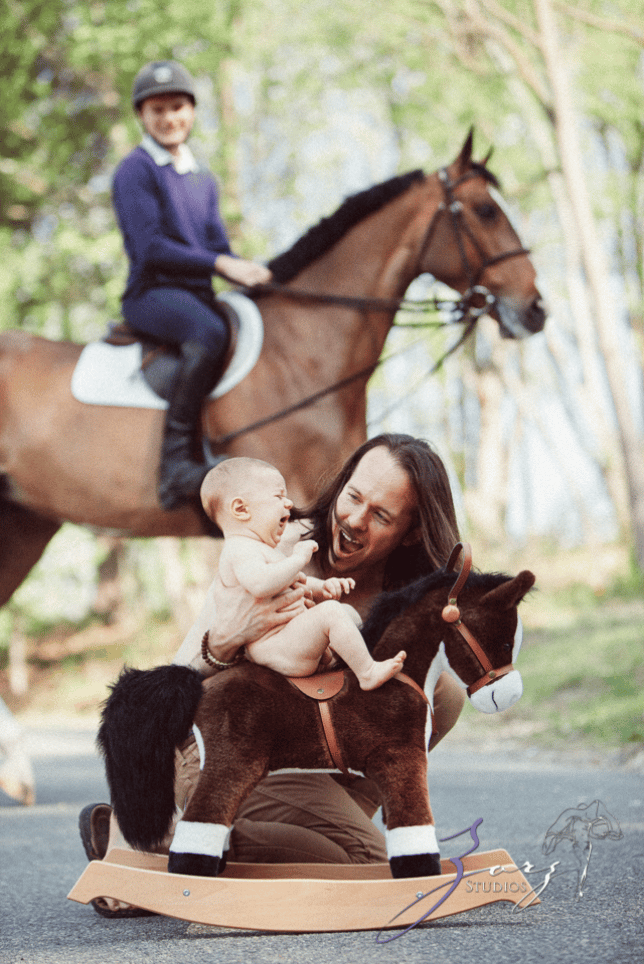 Two horses, two riders
