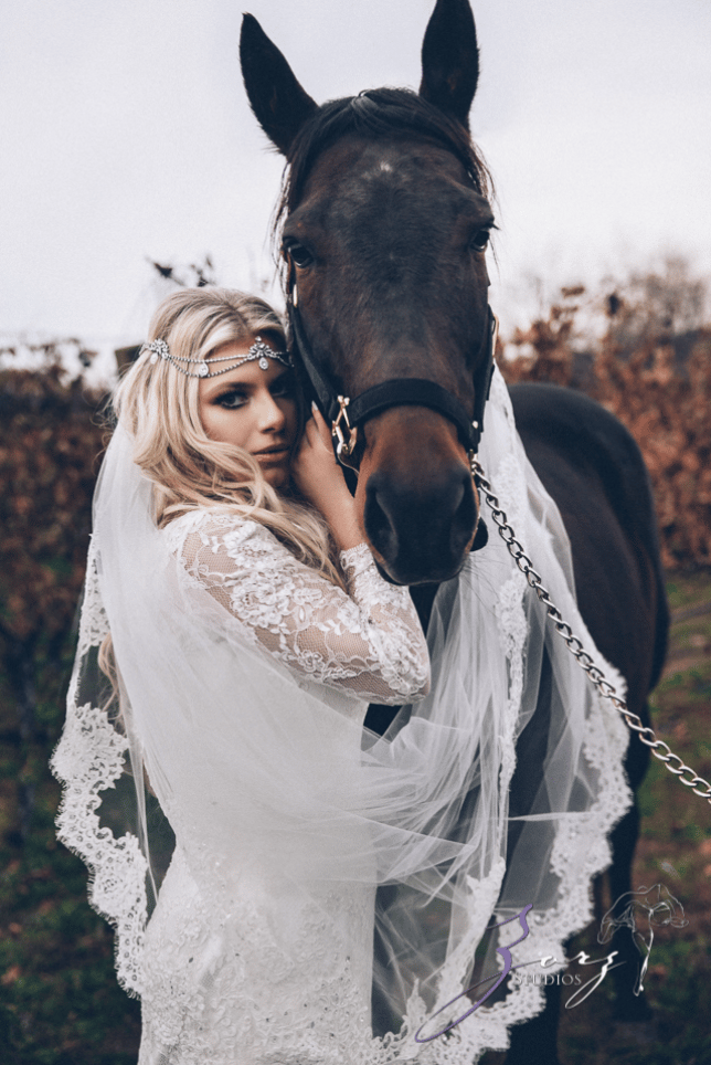 A bride with her horse