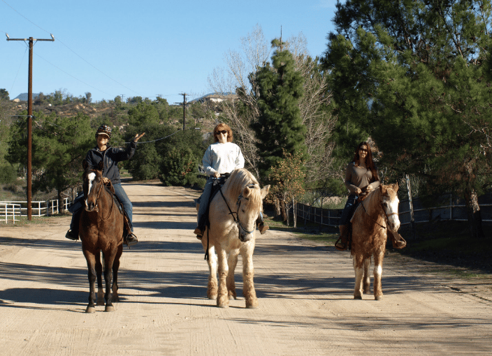 Friends going riding from the ranch