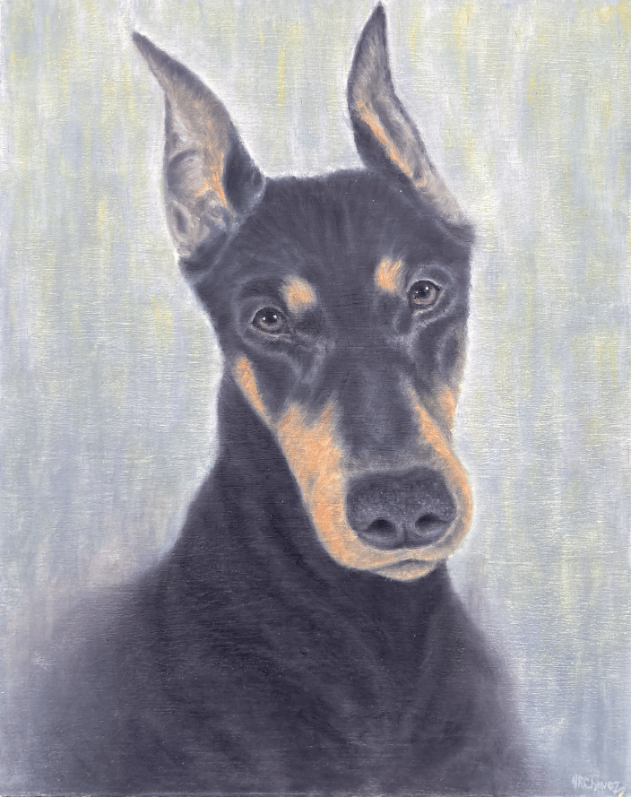 Oil portrait of a sweet Dachshund :)
