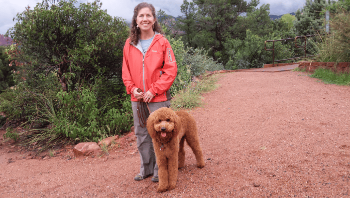Deb with a 'student'.