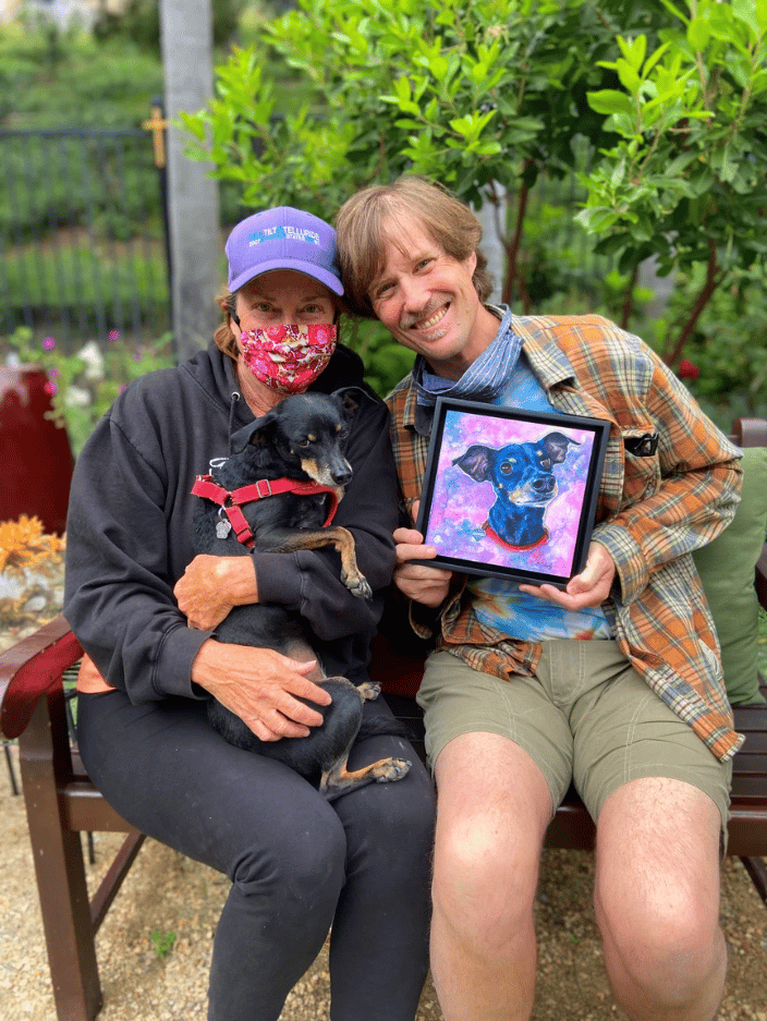 happy customers and the muse with their portrait :)