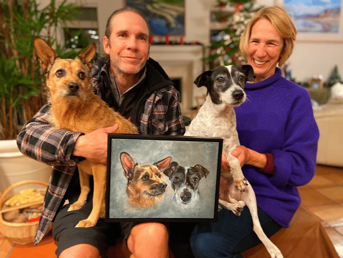 happy customers and the muse with their portrait :)