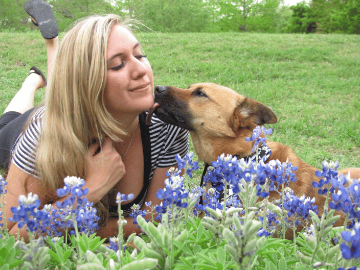 Trainer Claire with her pup Charlotte