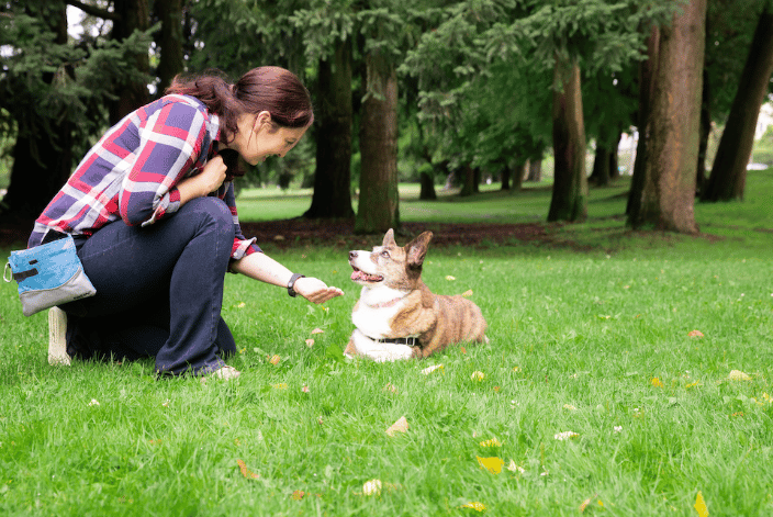 Trainer Cathy Madson with her dog Sookie