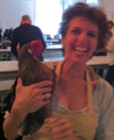 Me and a chicken at chicken camp with Terry Ryan