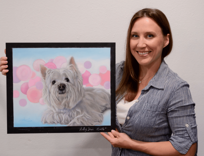 White Terrier. Soft Pastel. 13x16 inches. July2021. $446.60