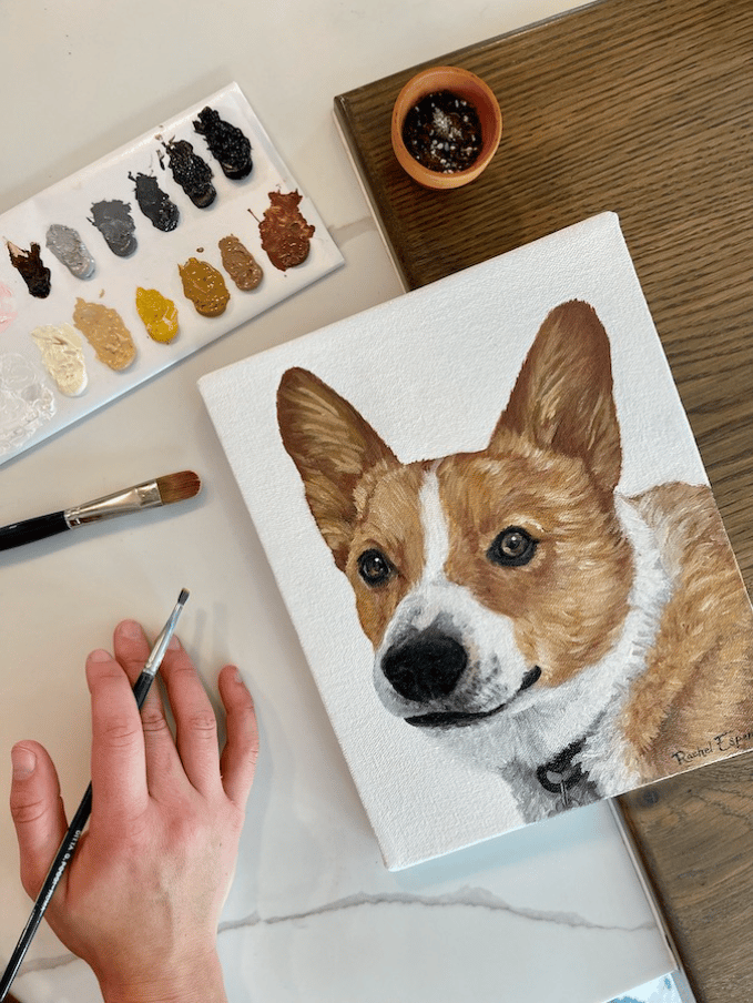 8x10" Corgi oil painting