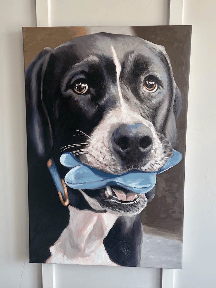 20x30" black dog painting