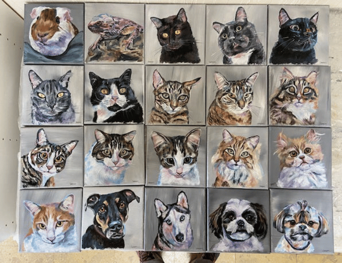 6"x6" oil on canvas pet portraits