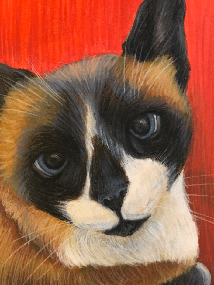 A memorial piece; this is a kitty who was named "Shu"