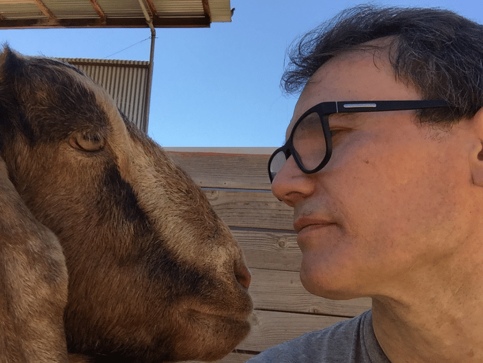 Michael with goat.