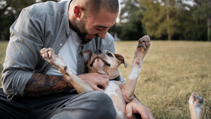 Man with a dog