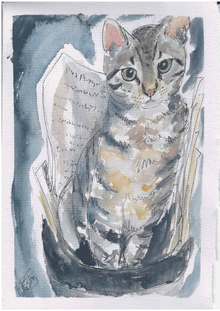 Galileo (Ink and Watercolor)