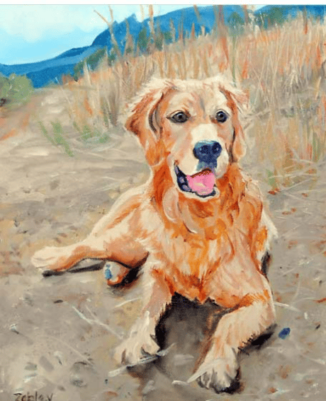 Golden Retriever Oil Painting Portrait