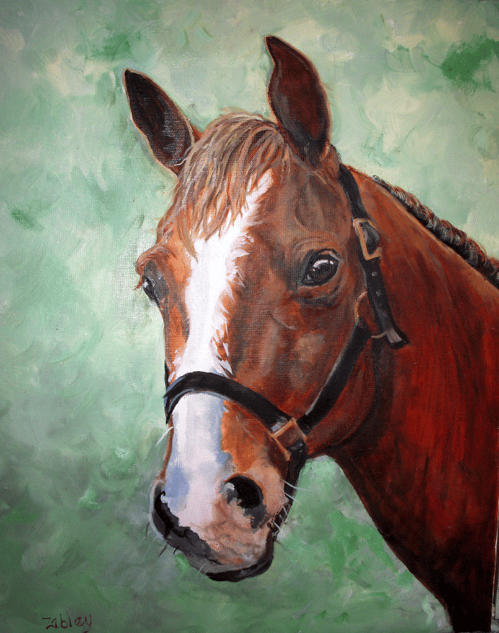 Horse oil painting portrait