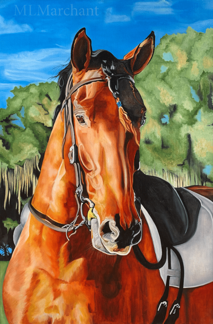 Custom oil painting of a horse.