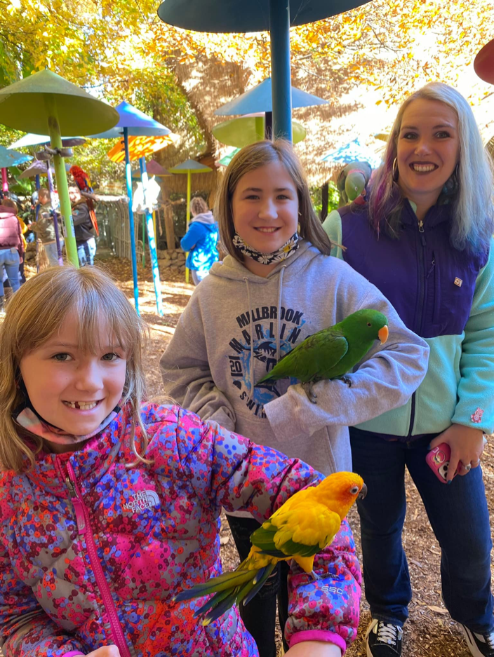 Loving on some feathered friends